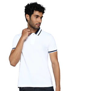 Polo de Manga Corta para Hombre, con Ribete en Contraste, Bolsillo, Corte Regular, Informal, de Algodón, Cómodo, Transpirable, Elegante, para Uso Diario - Product Image 2