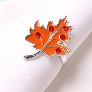 ห่วงรัดผ้าเช็ดปากโลหะรูปใบเมเปิ้ลดีไซน์ผีเสื้อทันสมัยสำหรับงานเลี้ยงและการสังสรรค์ในครอบครัวเพิ่มเสน่ห์ให้กับโต๊ะอาหารในฤดูใบไม้ผลิงานแต่งงาน - Product Image 1