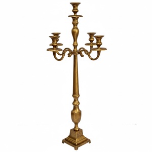 <b>Top</b> Seller Metal 5 Arms Candelabra for Home and Wedding Decoration Gold Finished Floor Candelabra Handicrafts - Product Image 6