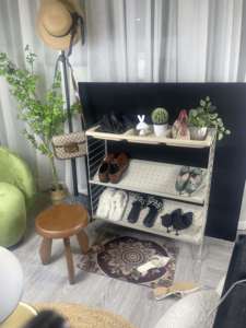 Porte-chaussures en métal multicouche en gros Crochets solides Étagères à cordes suspendues au sol pour l'organisation de garde-manger de placard de stockage de poussière à la maison - Product Image 3