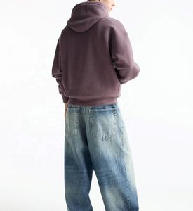 Sweat à capuche à poches très populaire, 380 GSM, motif uni, coupe ample, respirant, 100 % coton molletonné, pour homme, hiver - Product Image 2