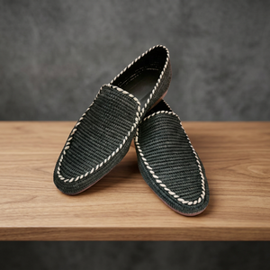 Mocassins en raphia rayés respirants Natural Beauty avec semelle extérieure en cuir véritable - Product Image 2