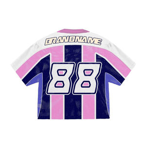 Hasham Manufacturer 100% Polyester Sports Jersey Breathable Oversized Boxy Cropped Fit Football Jersey & Soccer Mesh Jersey - Product Image 4