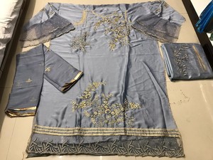 Ropa de Festival de Diseño Evergreen para mujer, satén, Georgette, bordado, trabajo, Salwar, Kameez y Dupatta, Exportación de moda - Product Image 6