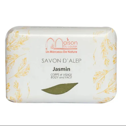 Jabón de Alepo perfumado JASMINE 100g natural hecho a mano Vegano para pieles con problemas como acné y eczema