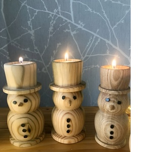Classic Unique Wooden <b>Christmas</b> Tea Lights For Home Hotel Restaurant Lighting <b>Scented</b> <b>Candle</b> Jar For Table Decor - Product Image 3