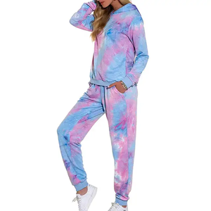 High Quality Customizable Breathable Eco-Friendly Hooded Fitness Wear <b>Tie</b> <b>Dye</b> Tracksuit Women OEM Wholesale Casual Street Wear - Product Image 2