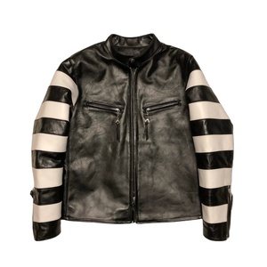 Nuevo tamaño asiático Oil Horsehide Canvas Hombres Slim Fit Biker Chaqueta impermeable de cuero genuino. Tela de cuero Classic Rider - Product Image 1