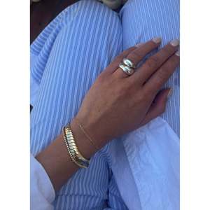 Hera Statement Modern Sculptural <b>Ring</b> <b>Stack</b> 18K Gold Plated Opening Claw Inlay Gift - Product Image 5