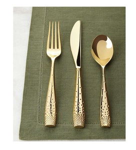 Ensemble de couverts en acier inoxydable 304 avec couverts en laiton plaqué finition brillante, y compris fourchette couteau cuillère pour les fêtes - Product Image 5