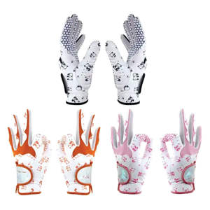 Gants de golf en cuir véritable respirant sur mesure OEM pour femmes, poignées, marque privée, vente en gros pour le sport - Product Image 1