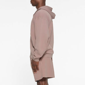 Ensemble de survêtement unisexe 2 pièces en gros, sweat-shirts courts pour hommes et jogging, logo personnalisé, survêtements en molleton, motif uni, ensemble sweat-shirt court - Product Image 3