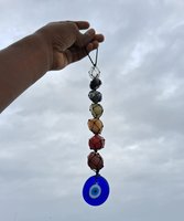 7 Chakra Tumbled Evil Eye Car Hanging Seven Chakra Crystal Evil Eye Wall Hanging Car Hanging Protection Productos espirituales