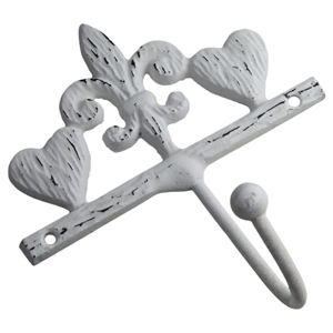 <b>White</b> Clothes Metal Design Coat Hooks and Hanger Wall Decor Painted for Hanging Small Vintage Single Clothes Coat Hat Hook - Product Image 5