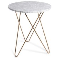 Design moderne de luxe couleur or salon petite table basse meubles de maison métal rond blanc marbre dessus or canapé table d'appoint