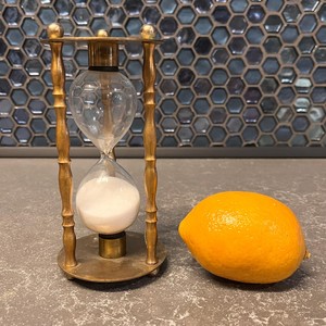 Amazing vintage metal & glass hourglass elegance encourages a sense of calm sophistication in any home or office environment - Product Image 4