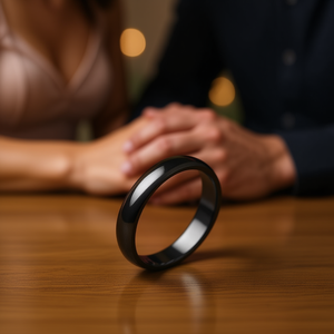 Anillo de Boda Unisex de Acero Inoxidable Negro Fancy & Stacy de 4 mm, Talla 10, Estilo Clásico, Chapado al Vacío - Product Image 3