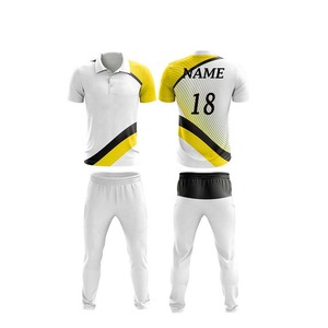 เครื่องแบบคริกเก็ตสีเหลืองระเหิดพิมพ์ชื่อและหมายเลขที่กำหนดเอง - Product Image 2