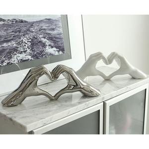Pièce maîtresse de table coeur en argent Figurine décorative romantique pour décor à la maison bureau bureau anniversaire cadeau affichage Accent - Product Image 2