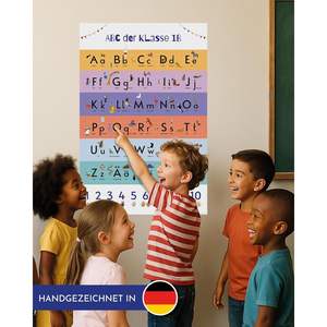 Affiche ABC au design moderne personnalisé avec des motifs d'animaux et aide à la comptabilité 61 x 91,5 cm Art mural - Product Image 6