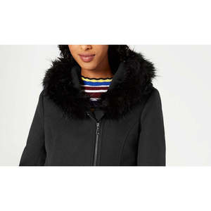 Cappotto in Lana per Ragazzi Maralyn & Me con Bordo in Finta Pelliccia di Coniglio, Chiusura a Cerniera, Imbottitura in Cotone - Nero Taglia Piccola - Product Image 2