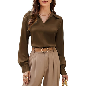 Tops informales de negocios para mujer, blusas elegantes de manga 3/4, camisas de trabajo de oficina, camisas de trabajo informales coreanas - Product Image 1