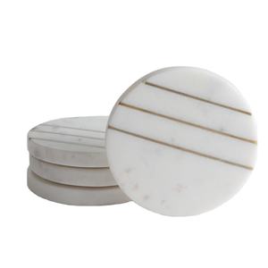 Trending <b>Marble</b> <b>coaster</b> with Round Shape for Home & Kitchen Good Quality Brass & <b>Marble</b> Drinking <b>Coasters</b> Manufacture Wholesale - Product Image 1