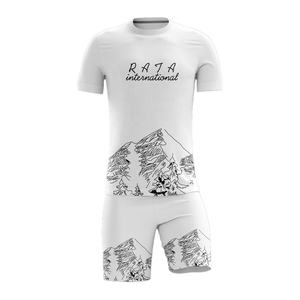 Tenues athlétiques personnalisées unisexe haut en flanelle respirant 2 pièces t-shirt et short d'été ensemble hip hop solide décontracté hiver - Product Image 1