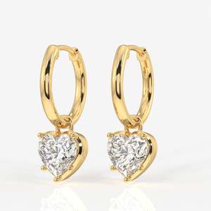 Pendientes de Oro de 14K con Diamante Cultivado en Laboratorio con Corte Corazón - Product Image 4