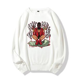 Épaules tombantes coupe ample pull unisexe en coton poids lourd personnalisé impression partout lavage à l'acide sweatshirts surdimensionnés pour hommes - Product Image 4