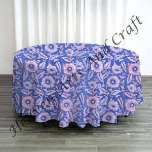 Algodón Bagru bloque de mano impreso redondo 60 pulgadas mesa de lino comedor Navidad redondo 60 pulgadas mantel mesa de diseño Floral - Product Image 5