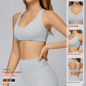 Conjunto Deportivo de 2 Piezas al por Mayor, Ropa Deportiva Personalizada, Conjunto de Gimnasio sin Costuras con Textura Acanalada, Conjuntos de Yoga para Mujer - Product Image 3