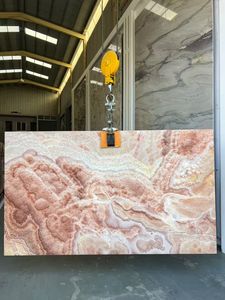 半透明の古典的な赤いバブルオニキス大理石、バックライト付き赤オニキス、マルチカラーマーブル、レッドドラゴンジェイドオニキス（壁張り用） - Product Image 3