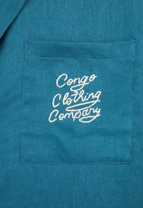 Chemise sarcelle en lin de qualité supérieure pour femmes - Product Image 3