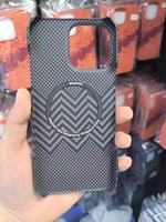 Coques de téléphone portable en PC ultra-minces et résistantes 2024 pour 16/15/14/13/12 Pro Max, magnétiques, antichoc avec fibre d'aramide