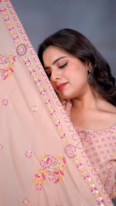 Salwar Kameez tendance en tissu Georgette indien pakistanais, dernière collection exclusive pour femmes, été, fantaisie, nouveau, pour fêtes, mariages, occasions décontractées - Product Image 5