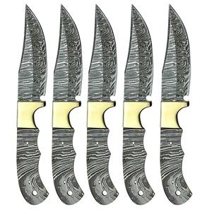 Couteau à lame fixe en acier Damas Skinner Blank Blade, fabrication artisanale, qualité industrielle, embouts en laiton, lame pleine, camping, chasse - Product Image 3