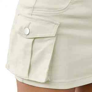 High Waist Women's <b>Denim</b> <b>Skirt</b> Button Washed Solid Casual Commuter Dress Hip Bag Style For Spring Summer Autumn - Product Image 3