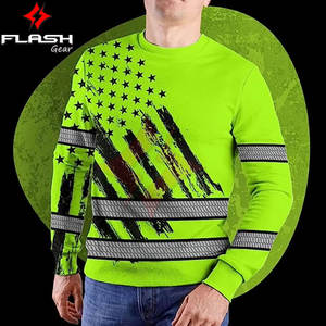 Camiseta de Alta Visibilidad ANSI Clase 1 Impermeable para Uso Corporativo, Uniforme de Trabajo de Seguridad con Bandera Verde Reflectante, con Nombre y Logotipo Personalizados - Product Image 2