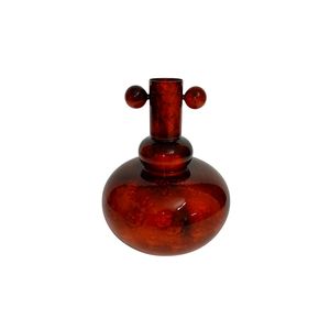 Jarrón de Flores de Metal con Marmoleado Ámbar de Lujo, Jarrón de Arte Minimalista Nórdico, Decoración del Hogar, Centro de Mesa Moderno, Jarrón con Asa Esférica - Product Image 1