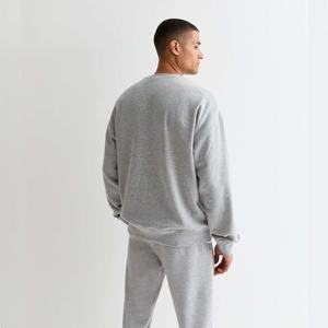 Ropa deportiva, chándal de cuello redondo en blanco, conjunto de chándal de dos piezas para hombre, tamaño personalizado, Sudaderas con cuello redondo, conjunto de Jogger, chándal de color gris - Product Image 4