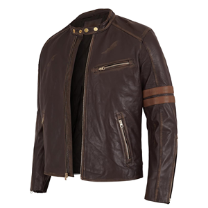 Veste de moto unisexe décontractée d'hiver en cuir synthétique écologique, antibactérien, coupe-vent, fermeture à glissière délavée sur le devant. - Product Image 2
