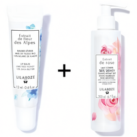 Set Perawatan Kulit Lilaroze Paris Krim Bibir Organik Shea Butter Ekstrak Bunga Alpine Losion Tubuh Ekstrak Mawar Efek Melembapkan