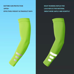 Manches de bras en soie glacée réfléchissante respirante pour le cyclisme et les sports, protection solaire UV pour l'été, vente chaude - Product Image 6