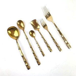 Juego de 5 cubiertos de acero inoxidable, ideal para utensilios de cocina, regalo de mesa, cubiertos con acabado plateado para el hogar, mango de lujo - Product Image 2