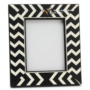 กรอบรูปฝังกระดูกสีดำทำด้วยมือโมเสคลายดอกไม้สำหรับตกแต่งบ้านและให้เป็นของขวัญ - Product Image 1