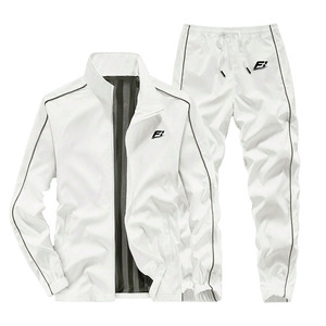 Ensemble survêtement en molleton à fermeture éclair intégrale pour homme, coupe régulière, logo personnalisé, veste et pantalon de jogging, vente en gros B2B, vêtements de sport, marque privée, OEM - Product Image 1