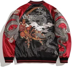 Thêu máy bay ném bom Áo Khoác Rồng chắp vá, xe máy giản dị áo, ngành công nghiệp nặng phong cách - Product Image 2