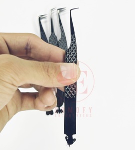 ขายร้อนแหนบขนตาสแตนเลสขนตาสีดำพลาสม่าแบบใหม่ทนทานดีไซน์ด้านล่างทำด้วยมือ - Product Image 6