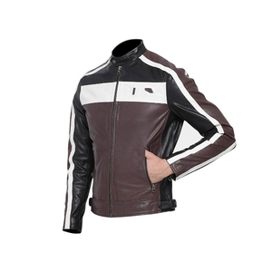 Chaqueta de cuero para hombre de alta calidad por encargo slim fit genuina piel de cordero material superior diseño de moda al por mayor - Product Image 1